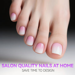 Press on Toenails for Wide Beds: 240 Pcs Baby Pink Ombre French