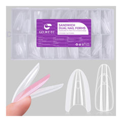 Gelike Dual Forms for Nail Extension: Almond Sandwich Dual Nail Form atHome
