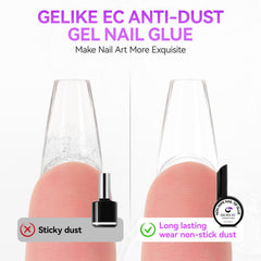 Gelike Gel Nail Glue for Press Ons - No Wipe Strong Nail Glue for Nail Tips