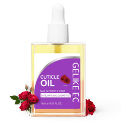 gelike ec Nail Cuticle Oil - Rose Scent Dual Color Nail Moisturizing With Natural Jojoba Vitamin B & E for Nail Bed & Damaged Nails Repair Treatment - Cuticle Cream for Nail Growth and Strength