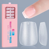 XXS Short Coffin Nail Tips 300PCS Clear Nail Tip Kit for Soak Off Nail Extension, Pre-Buff PMMA Soft Gel Nail Tips Break Resistant Full Cover Gel Nail Tip 15 Sizes-XXS COFFIN