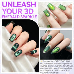 gelike ec Cat eye Gel Polish Set Green Colors Rich Shimmer for Nail Tech