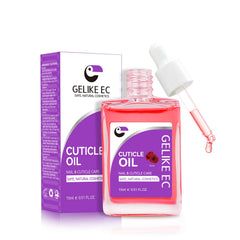 Gelike EC Nail Cuticle Oil - Rose Scent Organic Nail Moisturizing With Natural Jojoba Vitamin B & E for Nail Bed & Damaged Nails Repair Treatment- Cuticle Cream for Nail Growth and Strength(15ml)