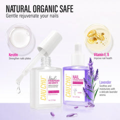 Nail Repair for Women: Nail Hardener Strengthener Extra Strong and Growth (Clear & Lavender)