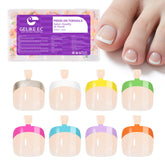 Gelike Ec Press on Toenails for Wide Beds: 240 Pcs Rainbow French Tips