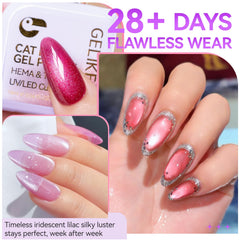 gelike ec Pink Cat Eye Gel Nail Polish Set, 6 Pretty Pink Gel Colors, 16ml