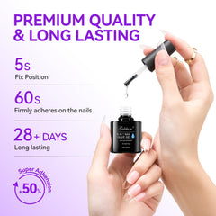 Gelike Gel Nail Glue for Press Ons - Strong UV Nail Glue for Nail Tips