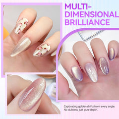 Cat Eye Gel Nail Polish Set: Highly Pigmented Color with 1-Coat Coverage