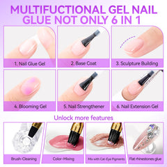Gelike EC UV Nail Glue Gel: 32ML Strong Glue Nail for Press On Nails Tips