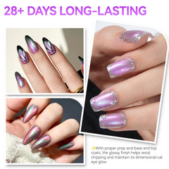 Aurora Pearl Cat Eye Gel Nail Polish Set 6 Colors, 16ML Same Color Bottle
