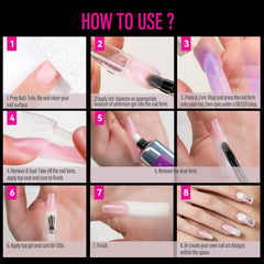 HUCHU 3D French Dual Forms for Polygel: Easy Nail Form Creates French Apex Nails for Builder Gel Acrylic Nail Extensions DIY - 5S Easy Removal Reusable Nail Forms for Professional -120pcs 15Size