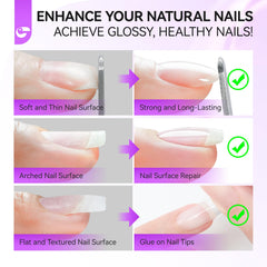Gelike EC 6-in-1 Jelly Builder Gel Nail Glue: Milky White UV Rubber Base Gel for Apex Building & Short Extension – Extra Strong Adhesive for Press On & Acrylic Nail Tips for Home DIY Girls Gift