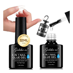 Gelike EC UV Nail Glue Gel: 32ML Strong Glue Nail for Press On Nails Tips