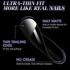 Gelike ec Short Almond Nail Tips: Pre-Etched Cover Acrylic Fake Nails