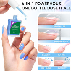 Gelike EC Nail Strengthener and Growth Polish:Long Last Repair Thin Nails