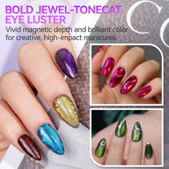 Cat Eye Gel Nail Polish Set,6 Vibrant Colors Easy Nail Art for Small Nails