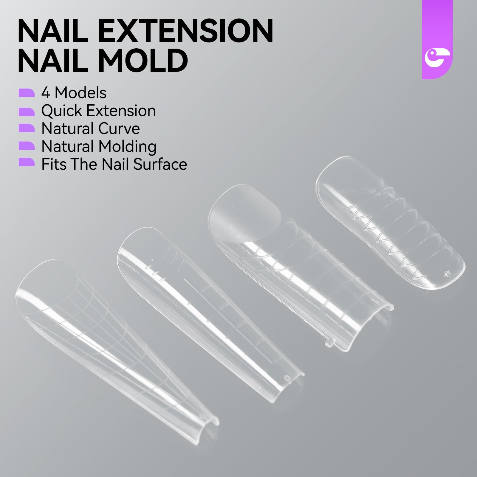 Gelike ec Poly Gel Nail Forms,4Style Easy Dual Forms for Nail Extension