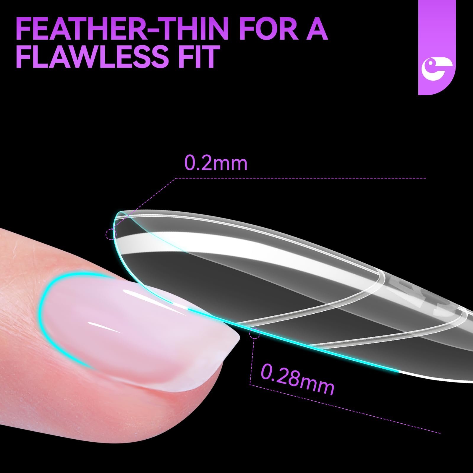 Gelike EC Nail Forms for Builder Gel: Reusable Almond Sandwich Dual Form