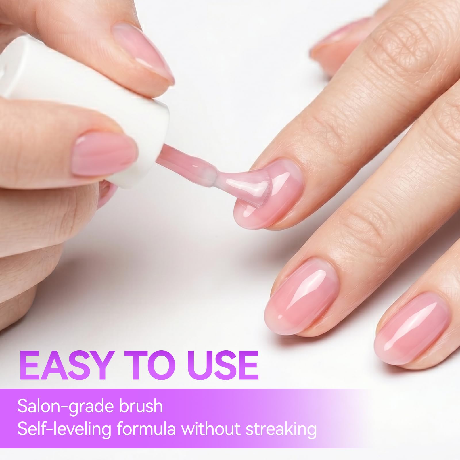 gelike ec Gel Nail Polish Set: HEMA & TPO Free Hypoallergenic Formula Professional Soak Off UV LED Gel Polish for Natural & Fake Nails (Nude)