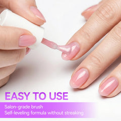 gelike ec Gel Nail Polish Set: HEMA & TPO Free Hypoallergenic Formula Professional Soak Off UV LED Gel Polish for Natural & Fake Nails (Nude)