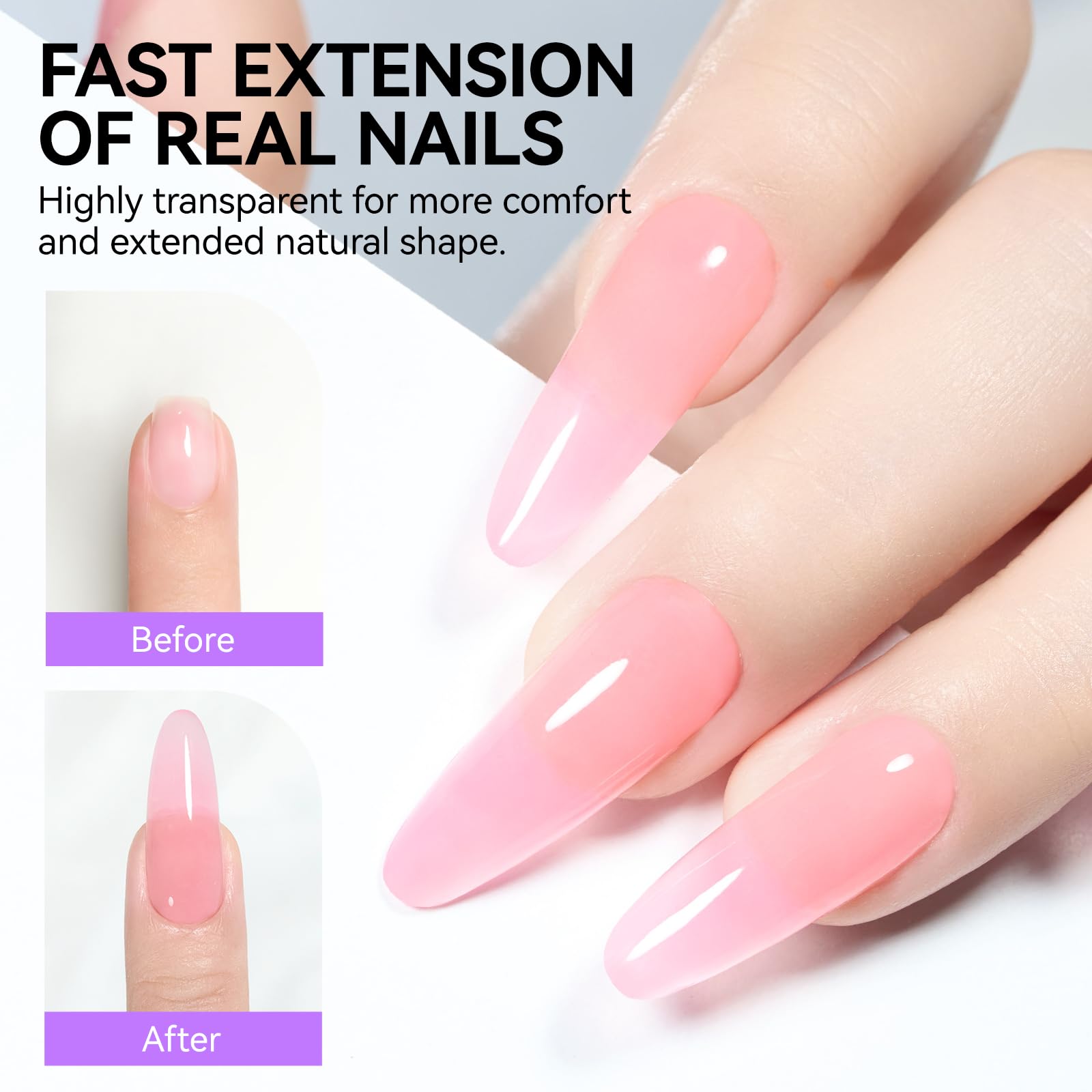 Gelike ec Poly Gel Nail Forms,4Style Easy Dual Forms for Nail Extension