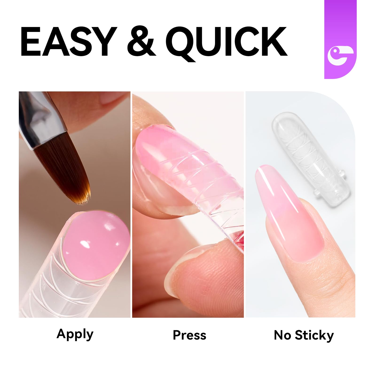 Gelike ec Poly Gel Nail Forms,4Style Easy Dual Forms for Nail Extension
