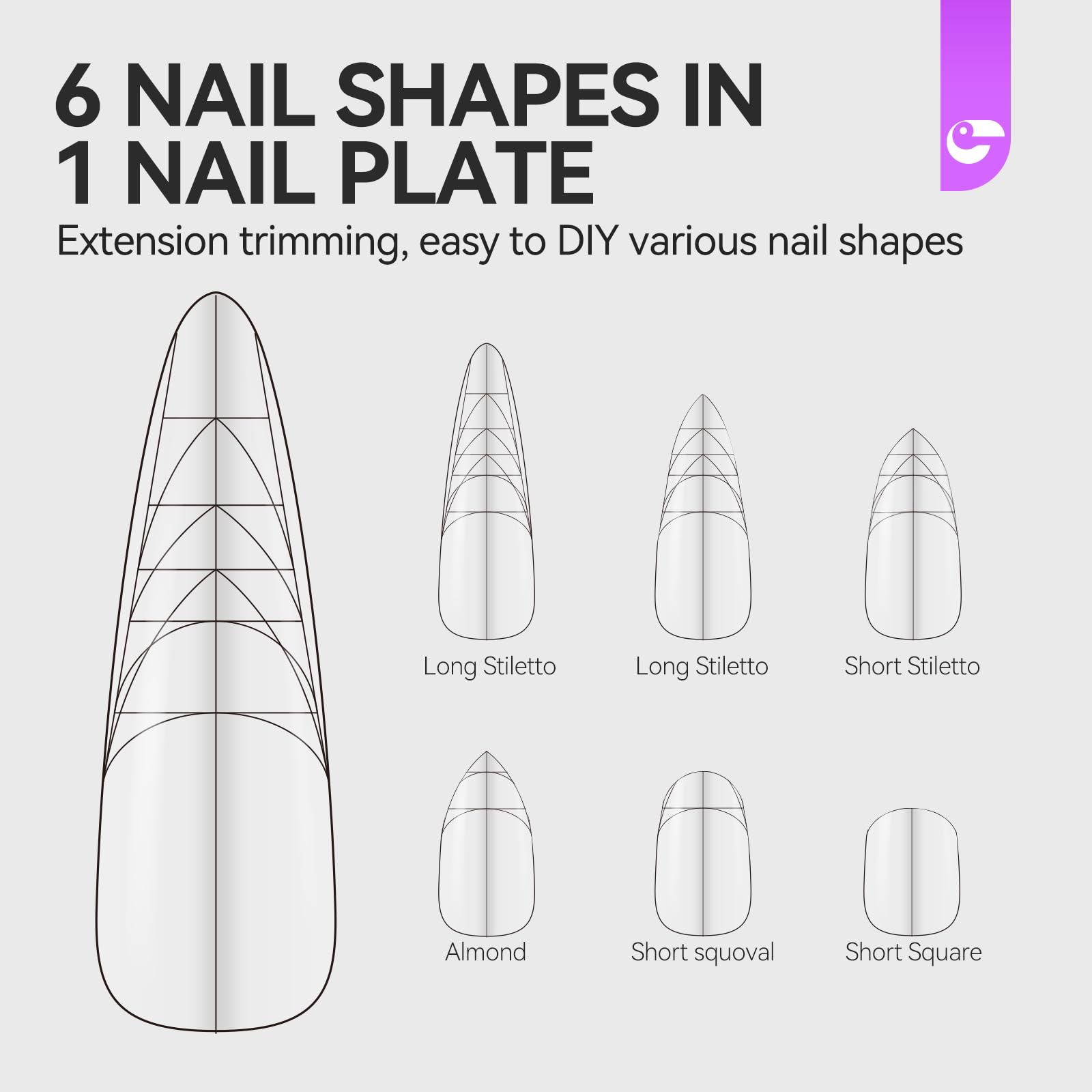 gelike ec Gel Nail Tips: 84Pcs XXL Almond 3-in-1 Quick French Matte Tips