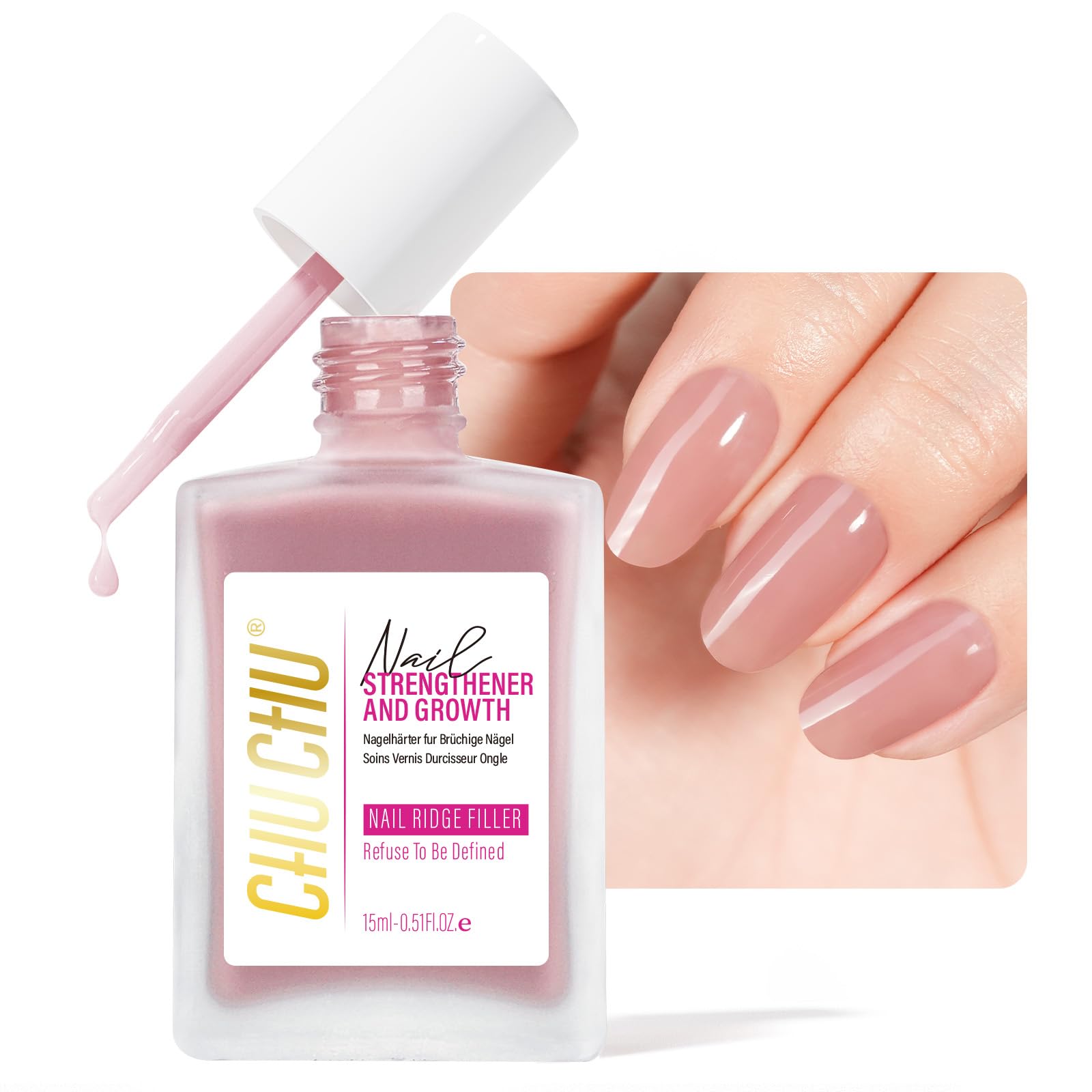 Nail Repair for Women: 8 in 1 Dusty Peach Nail Hardener Strengthener