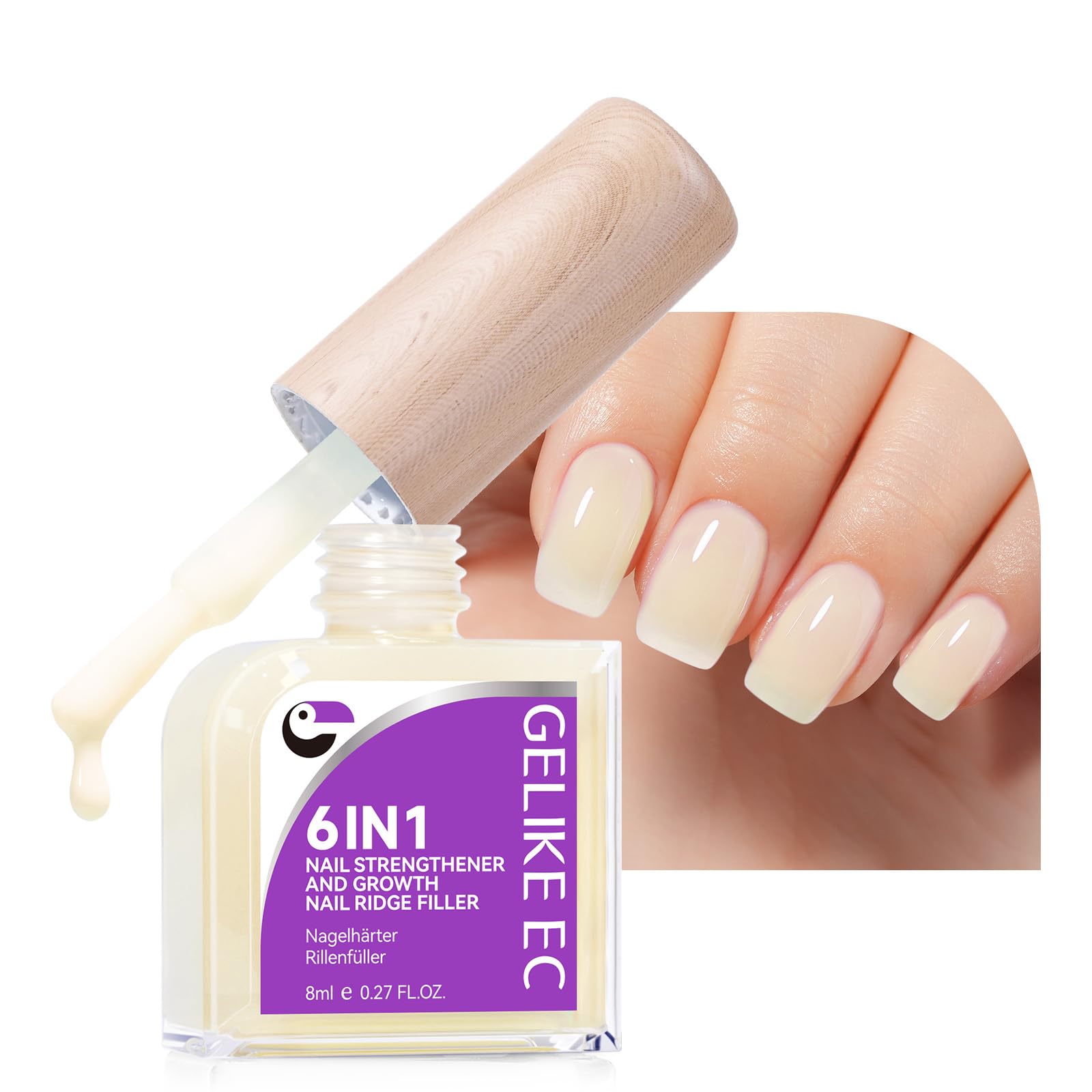 Nail Strengthener Protein for Damaged Nails: 6 in 1 Nail Growth for Women