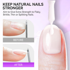 Gelike EC 6-in-1 Jelly Builder Gel Nail Glue: Milky White UV Rubber Base Gel for Apex Building & Short Extension – Extra Strong Adhesive for Press On & Acrylic Nail Tips for Home DIY Girls Gift