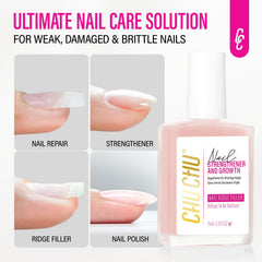Nail Repair for Women: 8 in 1 Soft Pink Nail Hardener Strengthener