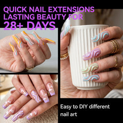 gelike ec Nail Tips for Salon: 100Pcs Coffin 3-in-1 Quick French Matte Tips