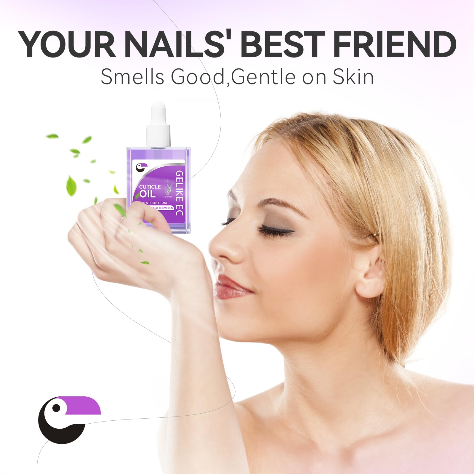 GELIKE EC Nail Cuticle Oil for Moisturize and Repair Easy and Quick Absorb Cuticles Care Treatment - Natural Lavender Smells for Women and Men Dry Damaged Thin Nails