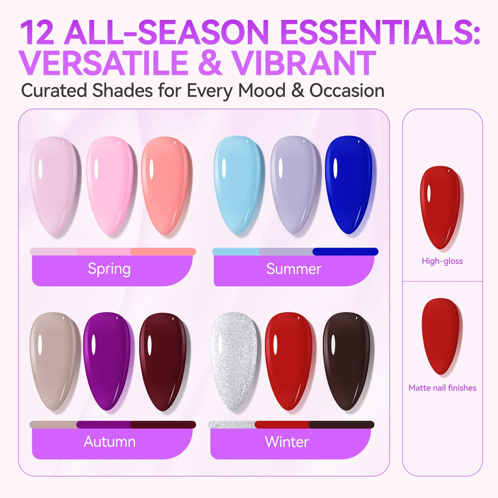 gelike ec Gel Nail Polish Set: 16ML 12 Colors Kit HEMA & TPO Free