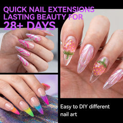 gelike ec Gel Nail Tips: 84Pcs XXL Almond 3-in-1 Quick French Matte Tips