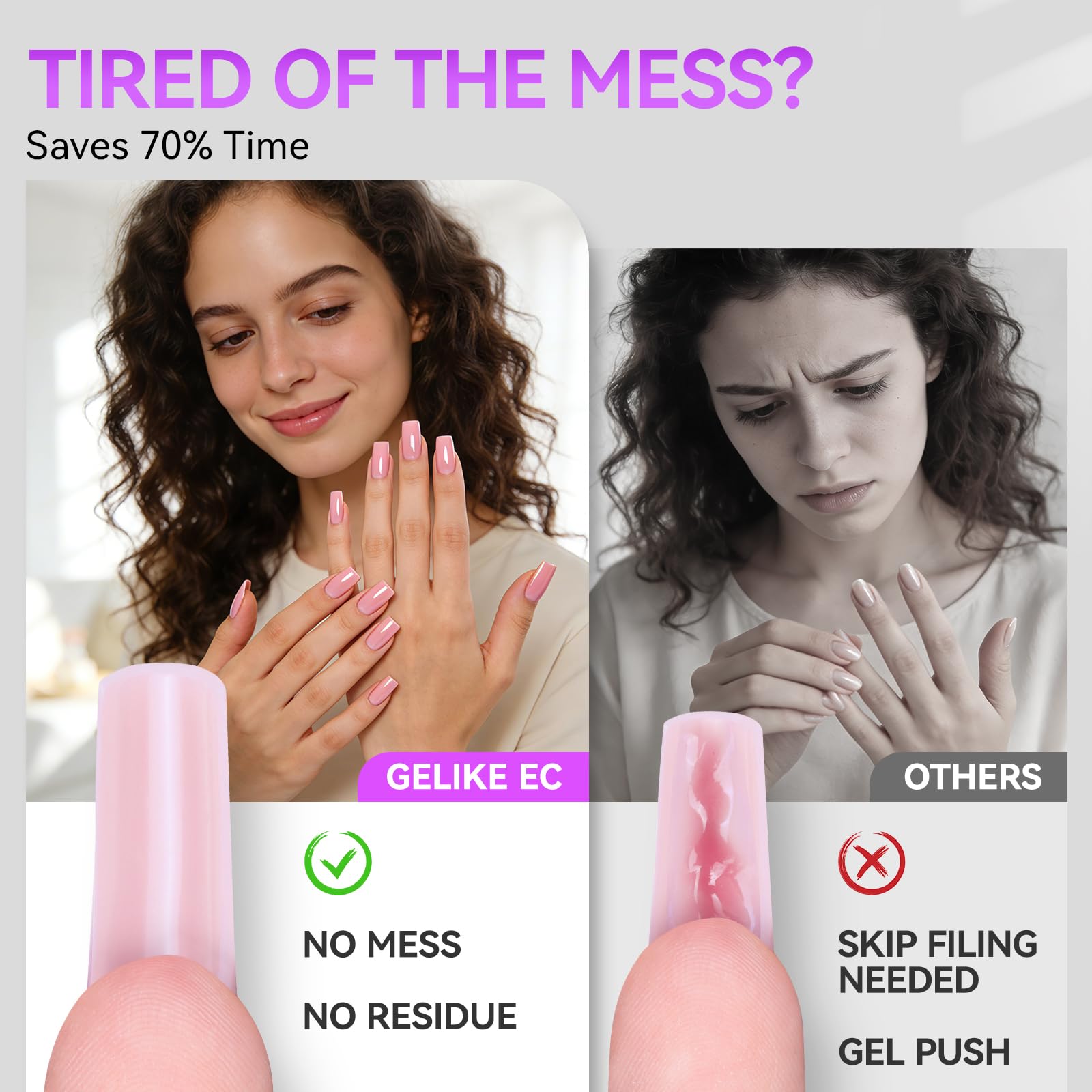 Gelike Sandwich Dual Forms for Polygel Reusable Square Dual Nail Form DIY