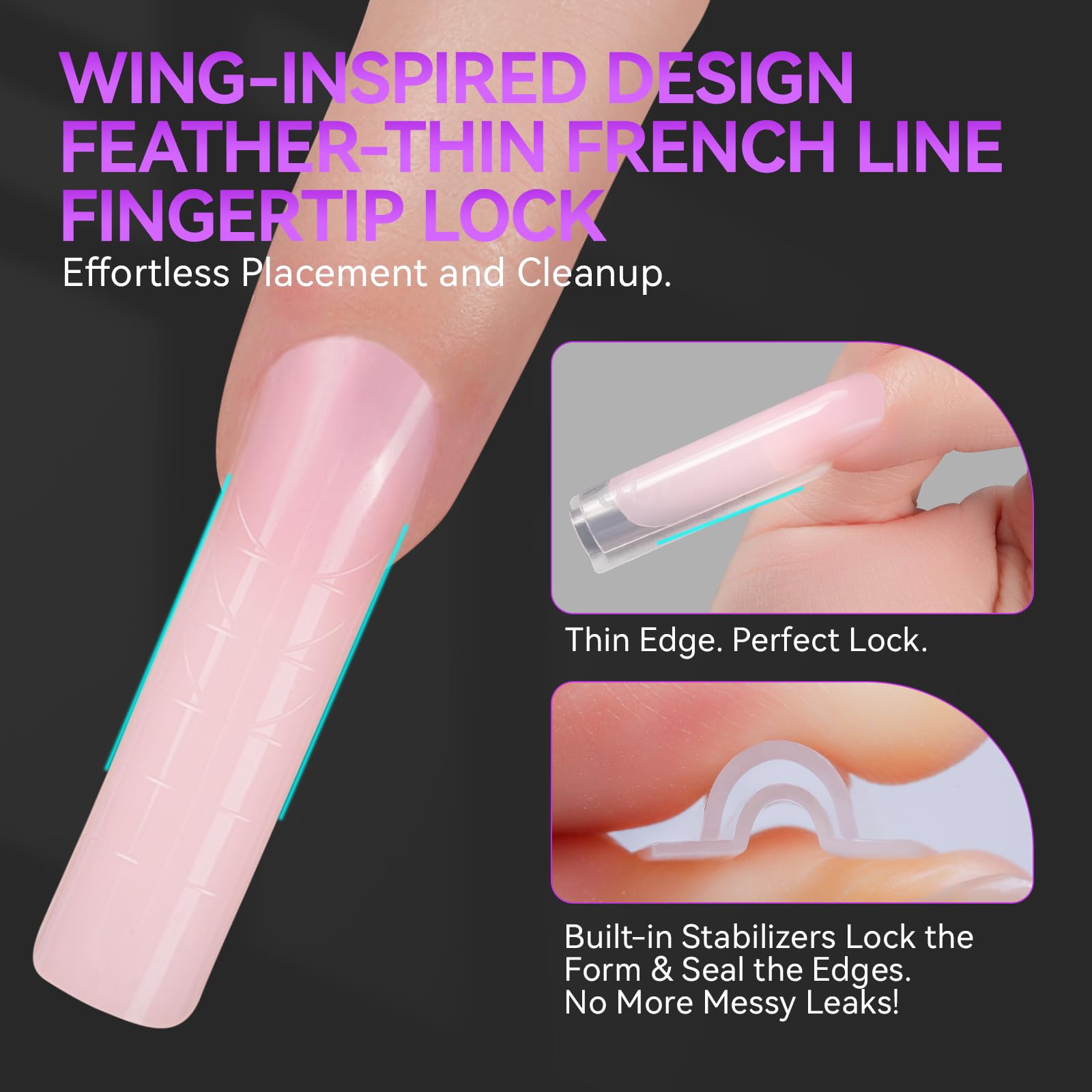 Gelike Sandwich Dual Forms for Polygel Reusable Square Dual Nail Form DIY