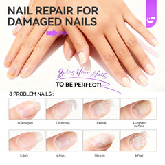 Nail Hardener Extra Strong and Growth: Milky Apricot 15ml Natural Nail Polish Strengthener and Growth for Damaged Nails - 6 in 1 Nails Repair for Housewives Working Women Manicure Home Salon Daily Use