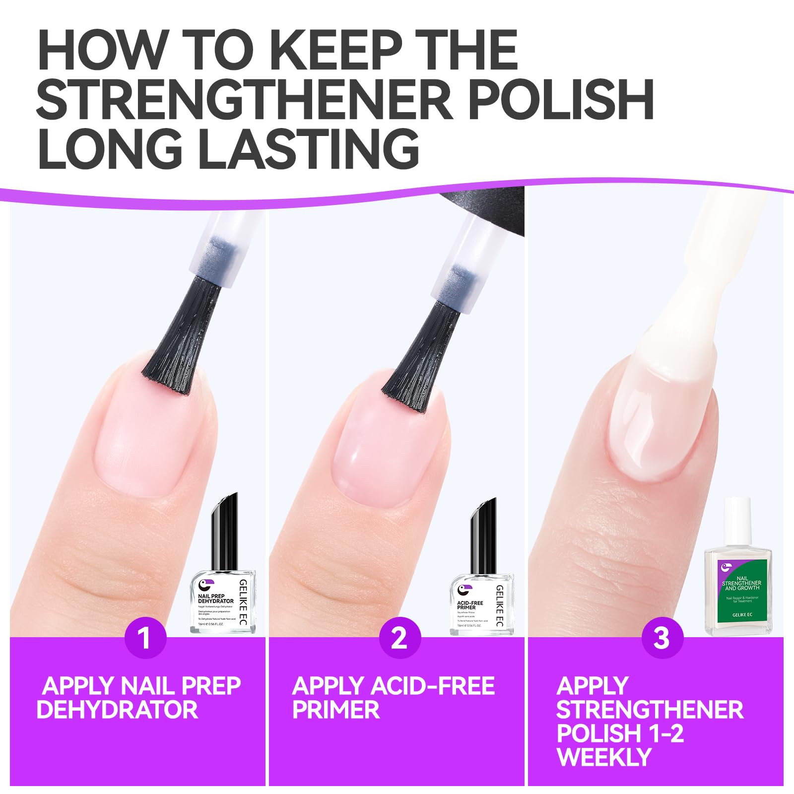 Nail Strengthener Protein for Damaged Nails: 6 in 1 Nail Growth for Women