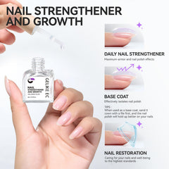 Nail Ridge Filler For Damaged Nails: Gelike ec 8 in 1 Nail Strengthener for Thin Nails and Growth - Protein Nail Ridge Filler with Top Coat Free