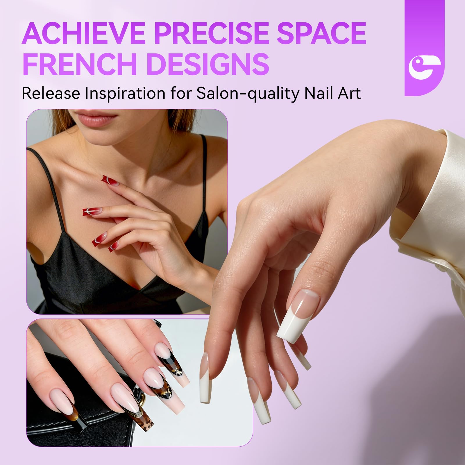 Gelike EC Dual Forms for Builder Gel: Square Space French Dual Nail