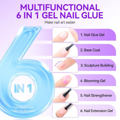 Gelike Gel Nail Glue for Press Ons - Strong UV Nail Glue for Nail Tips