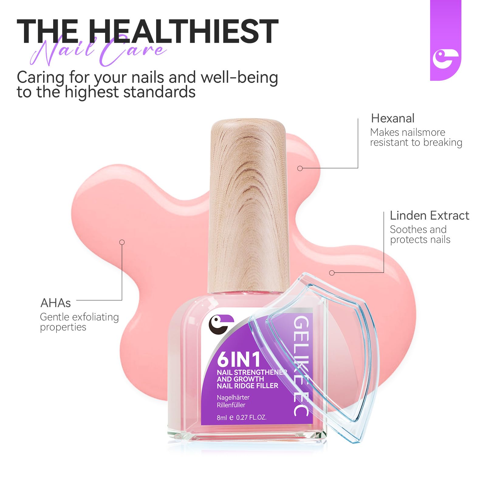 Nail Growth Strengthener for Damaged Nails: 6 in 1 Nail Repair at Home
