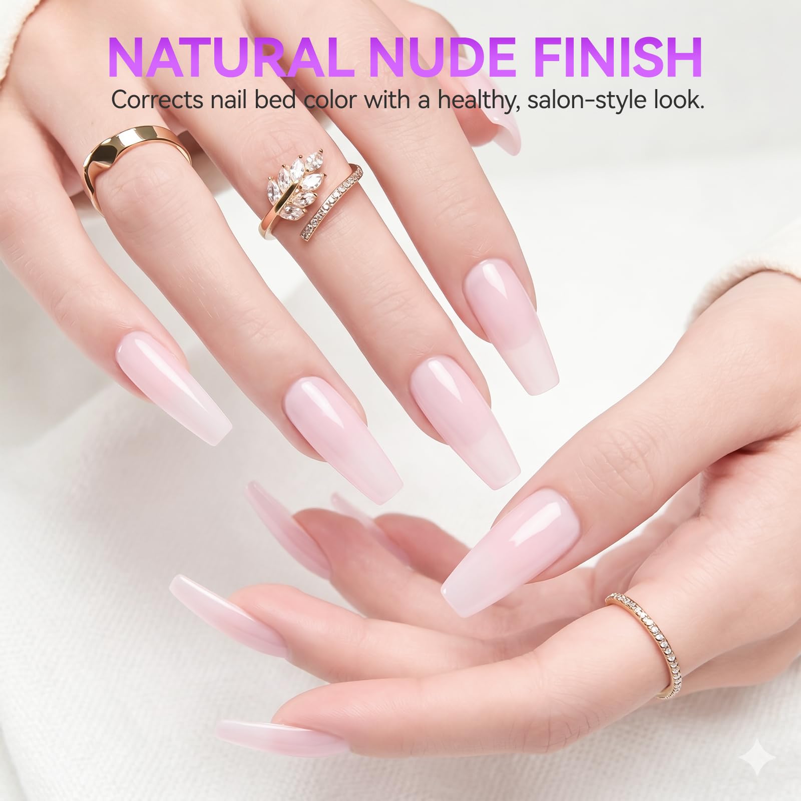 Gelike EC 6-in-1 Jelly Builder Gel Nail Glue:Blissful Blush Pink UV Rubber Base Gel for Apex Building – Extra Strong Adhesive for Press On & Acrylic Nail Tips for Home DIY Girls Gift
