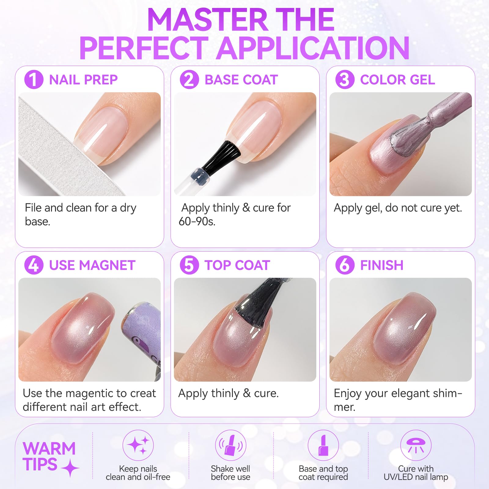 Cat Eye Gel Polish Set: Intense Magnetic Pull Creates Silky Glow in 1 Sec