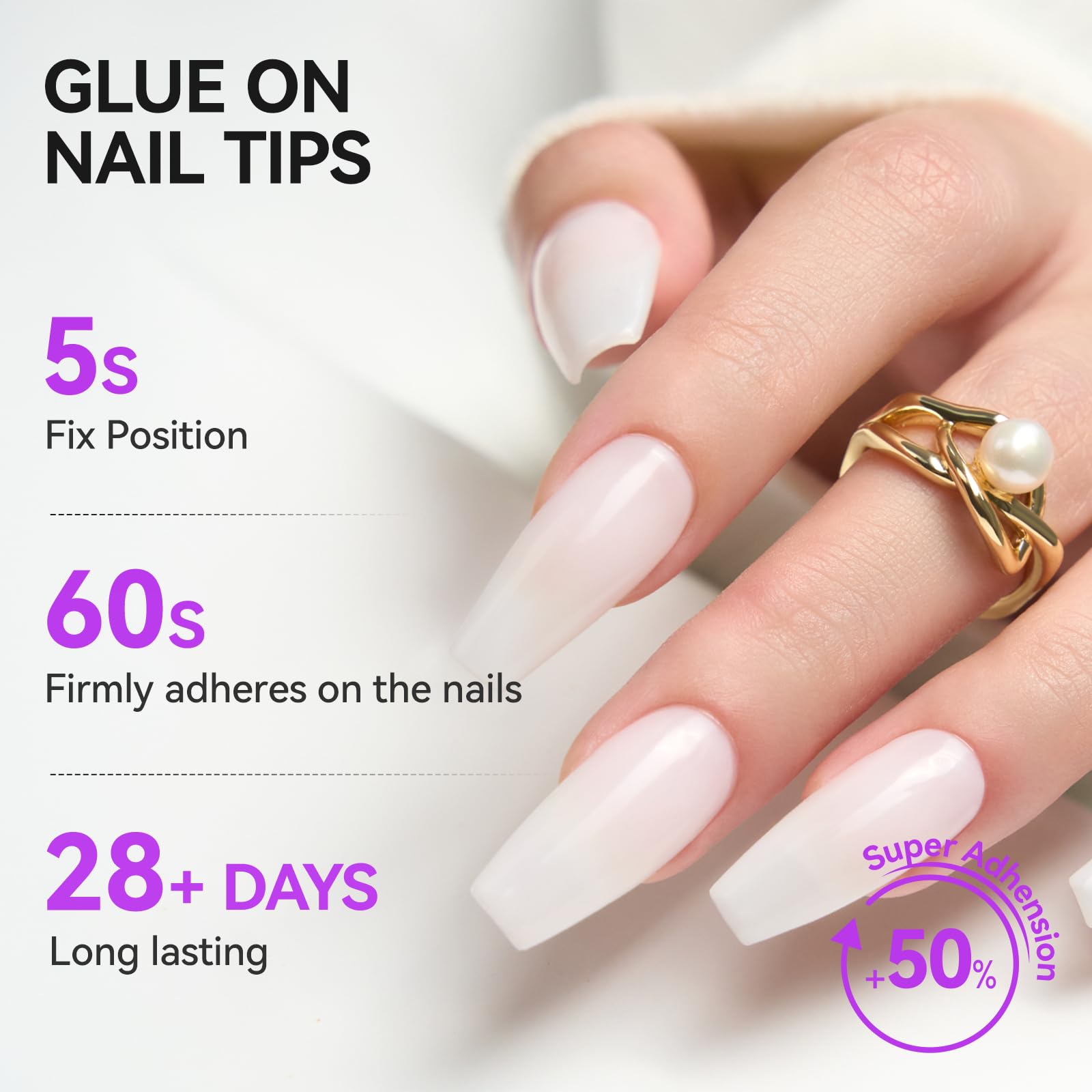 Gelike EC 6-in-1 Jelly Builder Gel Nail Glue: Milky White UV Rubber Base Gel for Apex Building & Short Extension – Extra Strong Adhesive for Press On & Acrylic Nail Tips for Home DIY Girls Gift
