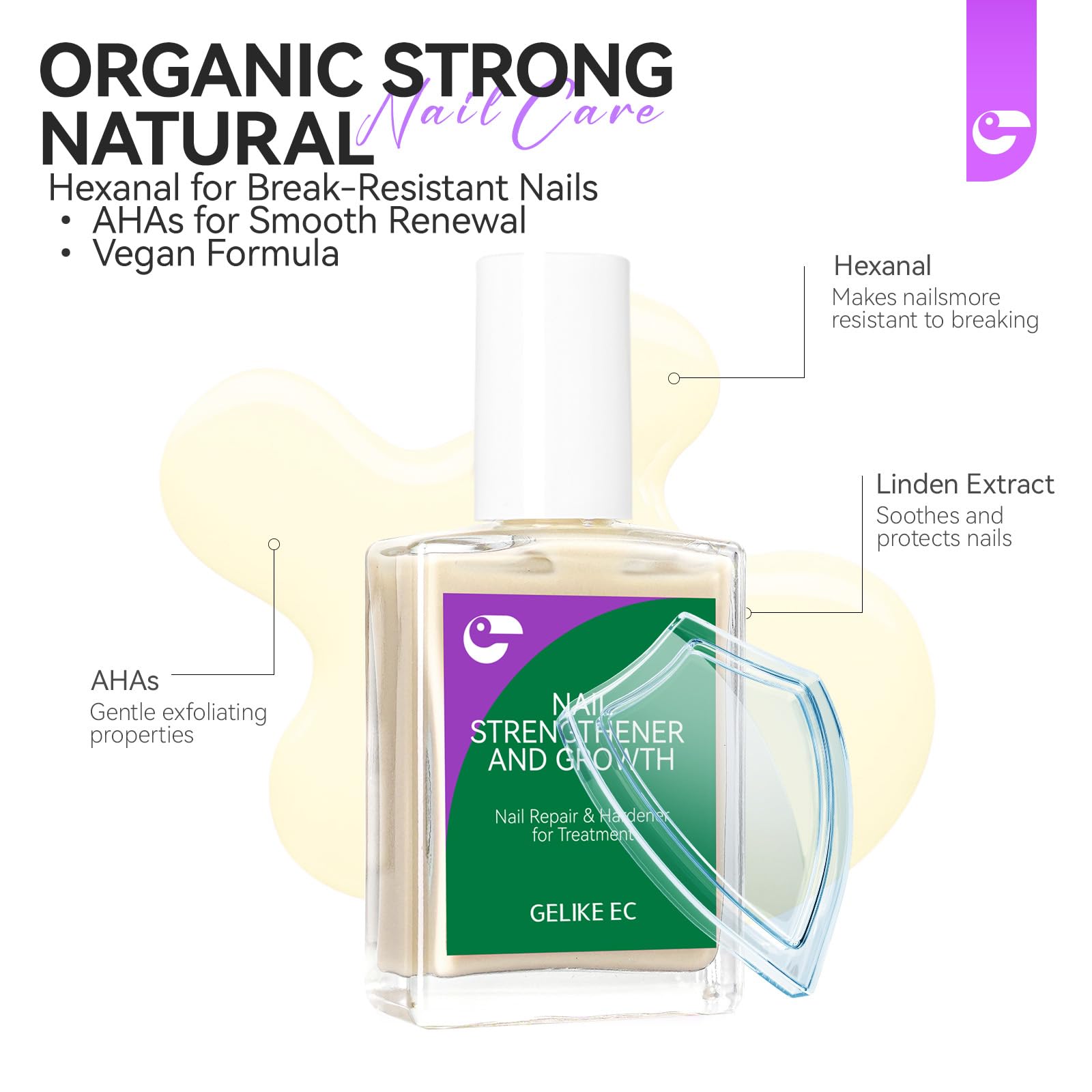 gelike ec Nail Hardener and Strengthener Polish:Ridge Filler for Weak Nails