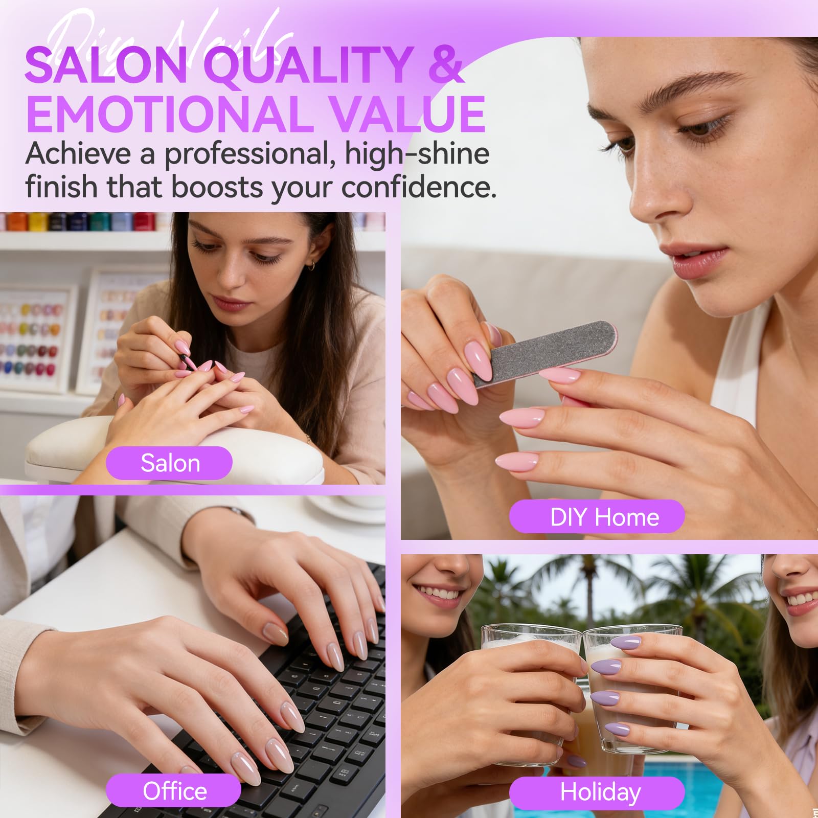 gelike ec Gel Nail Polish Set: 16ML 12 Colors Kit HEMA & TPO Free
