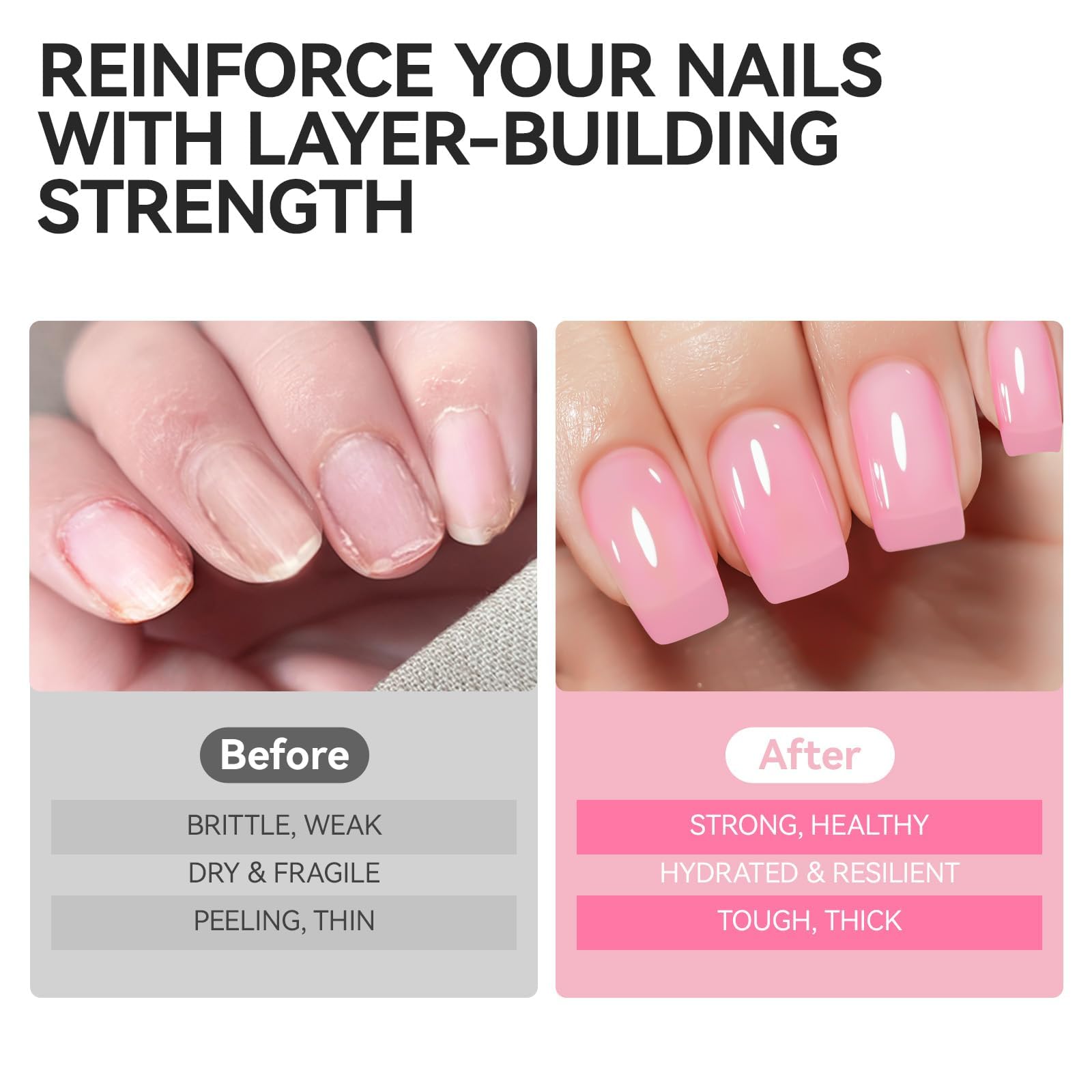 Nail Strengthener Protein for Damaged Nails: 6 in 1 Nail Repair for Women