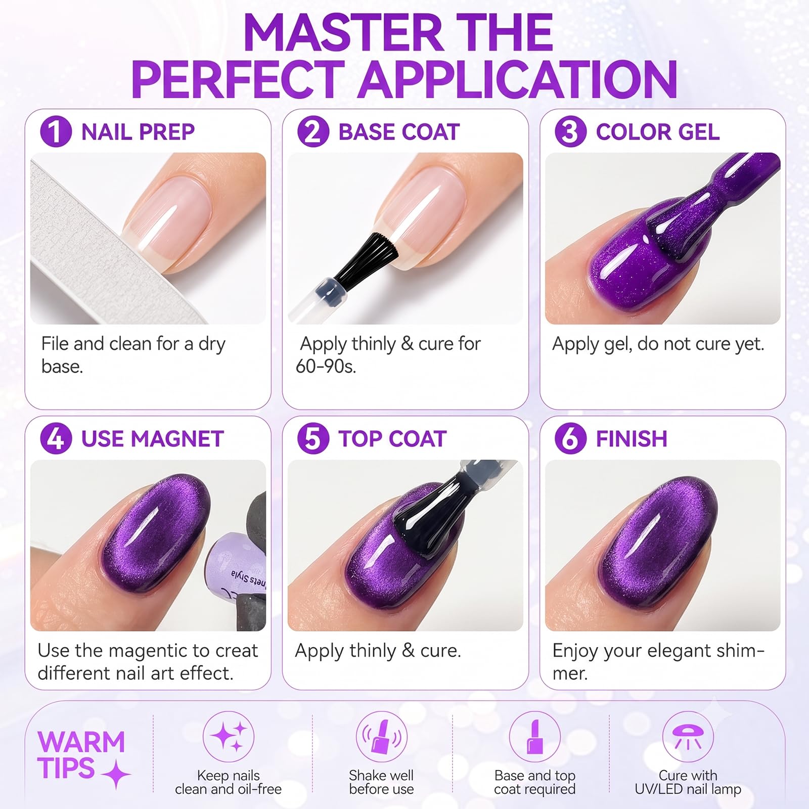 Strong Magnetic Effects Cat Eye Gel Nail Polish Kit, Easy Use in Seconds